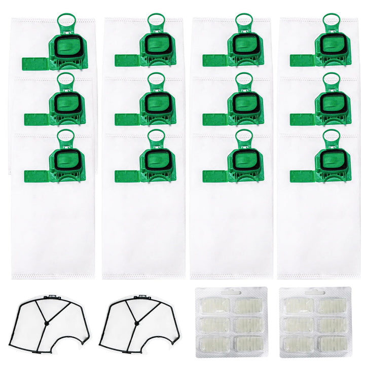 12 Stück Staubsaugerbeutel für Vorwerk Kobold VK140 VK150 Set mit 2 Ersatzfilter für Folletto