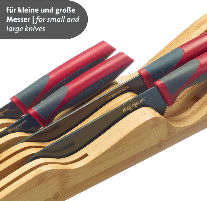 Westmark Messerablage – praktische Messeraufbewahrung für Schubladen, schlankes Design, idealer Mess