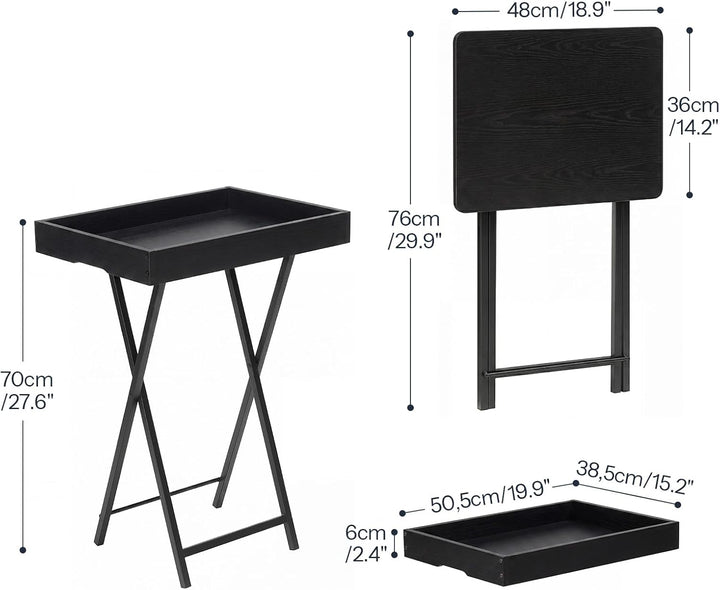 HOOBRO Beistelltisch, Klappbarer Nachttisch, Couchtisch, Faltbarer TV-Tablett zum Essen, Snack-Abend