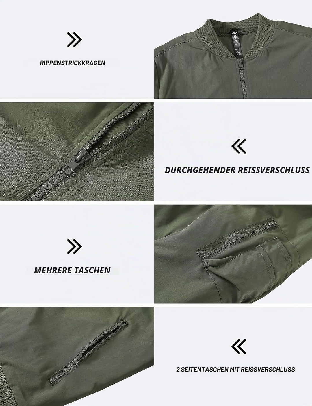 MoFiz Bomberjacke Herren Warm Gefüttert Winterjacke Übergangsjacke US Fliegerjacke Militär Bomber St