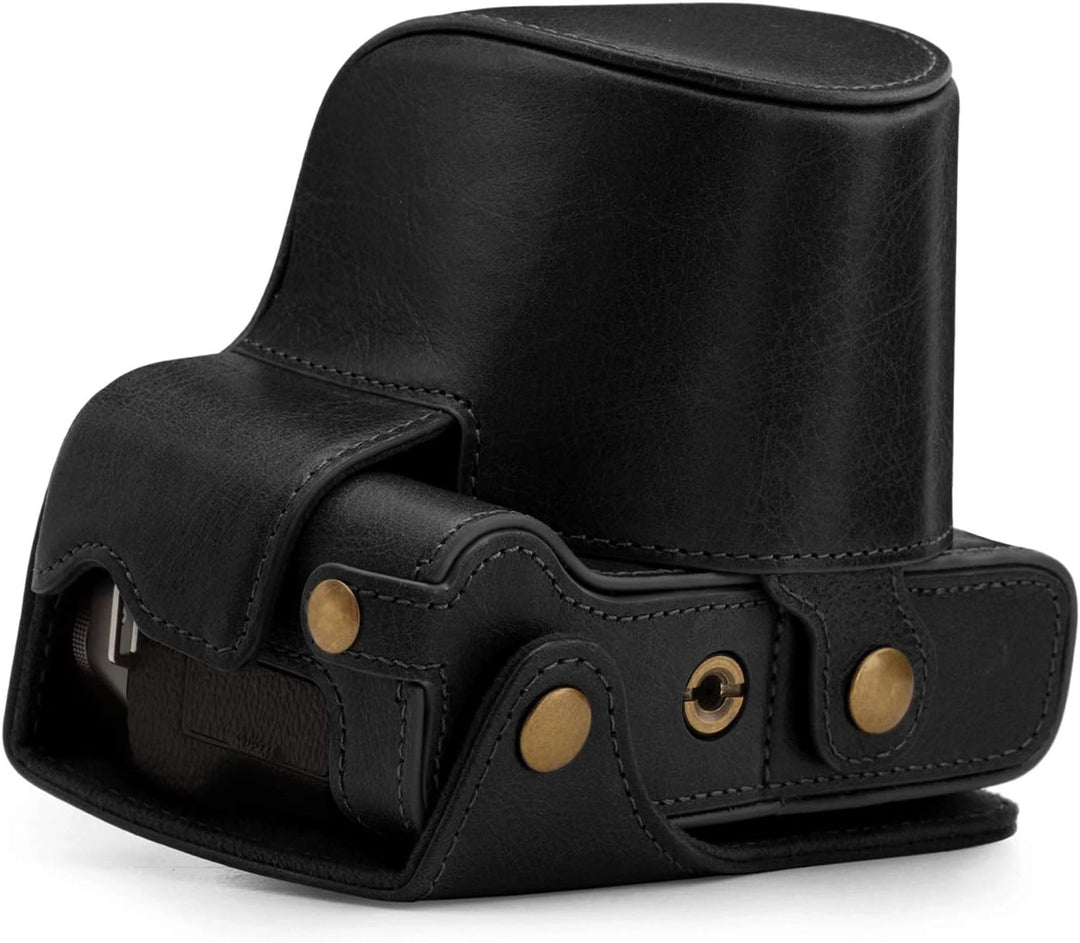 MegaGear MG1883 Ever Ready Kameratasche aus Echtleder, kompatibel mit Fujifilm X-T200 (XC15-45 mm),