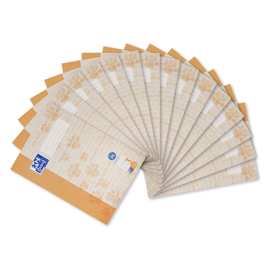 Oxford Schulheft A4 Recycling, 16 Blatt, Lineatur 3, liniert, 15 Stück