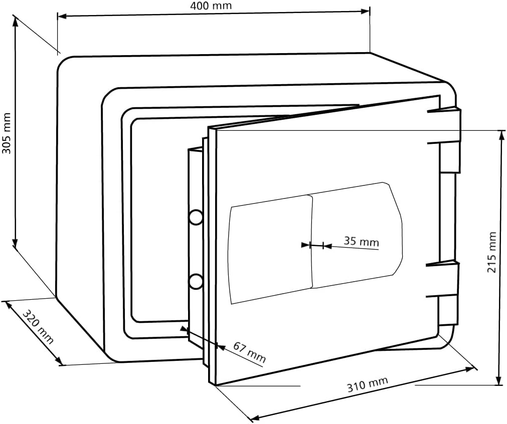 Burg Wächter Feuerschutztresor mit elektronischem Zahlenschloss, feuerfester Dokumentensafe, FP 44 E