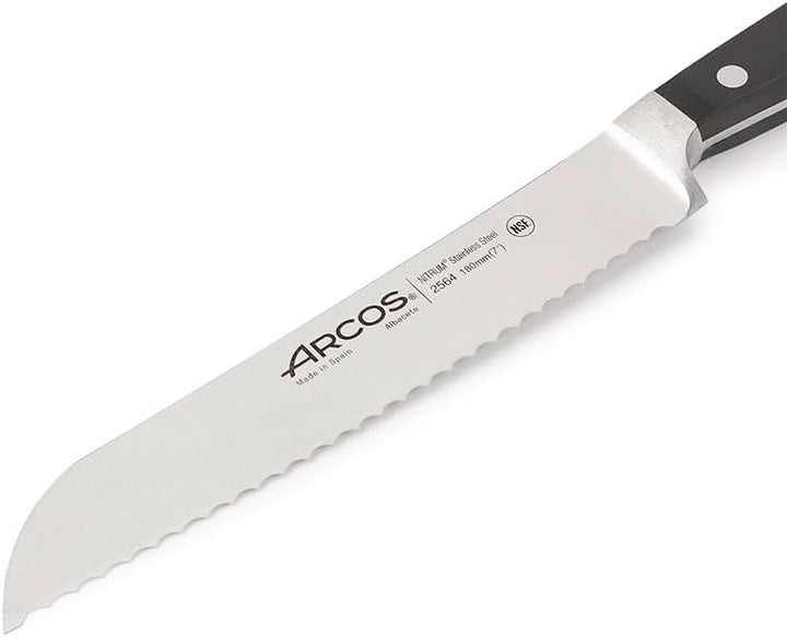 Arcos 256400 Serie Clasica - Brotmesser - Klinge aus Nitrum geschmiedetem Edelstahl 180 mm - HandGri