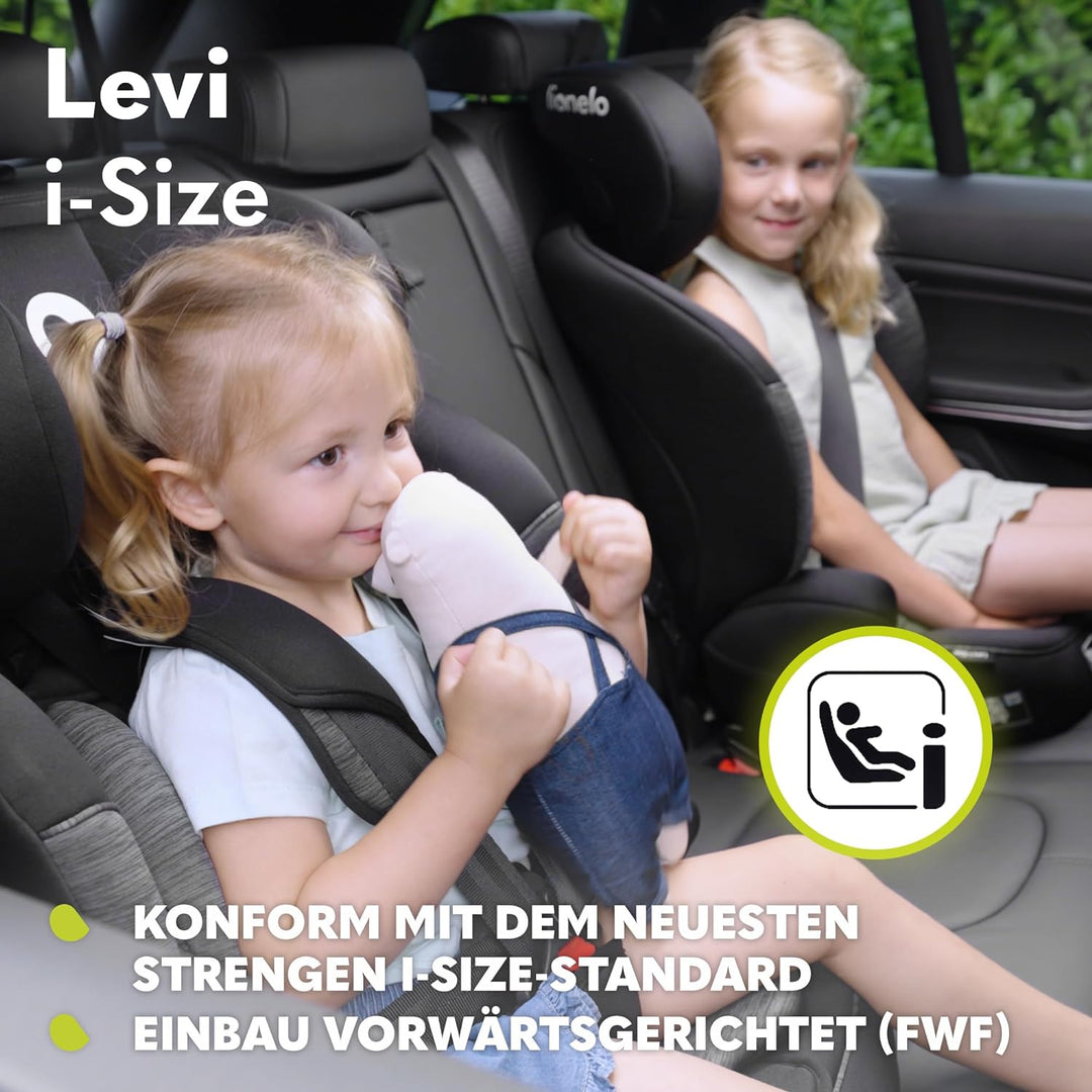 LIONELO LEVI I-SIZE 76-150 cm Kinderautositz, Gruppe 1 2 3, Seitenschutz, 10 Grad Kopfstützenverstel