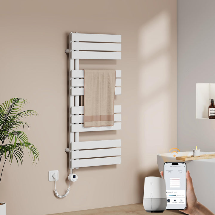 EMKE WiFi Handtuchheizkörper Elektrisch 1041x500 mm - Flach Badheizkörper Elektrisch, Elektrischer H