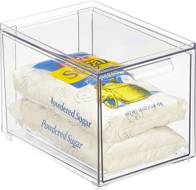 mDesign Schubladenbox – Stapelbox aus Kunststoff für Küchen- und Kühlschrank – Küchen Organizer für