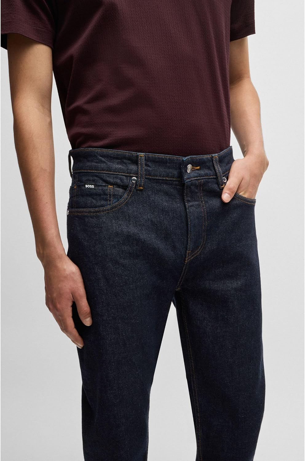 BOSS Herren H-Re.Maine Blaue Maine Regular-Fit Jeans aus bequemem Stretch-Denim 29W / 34L Blau, 29W