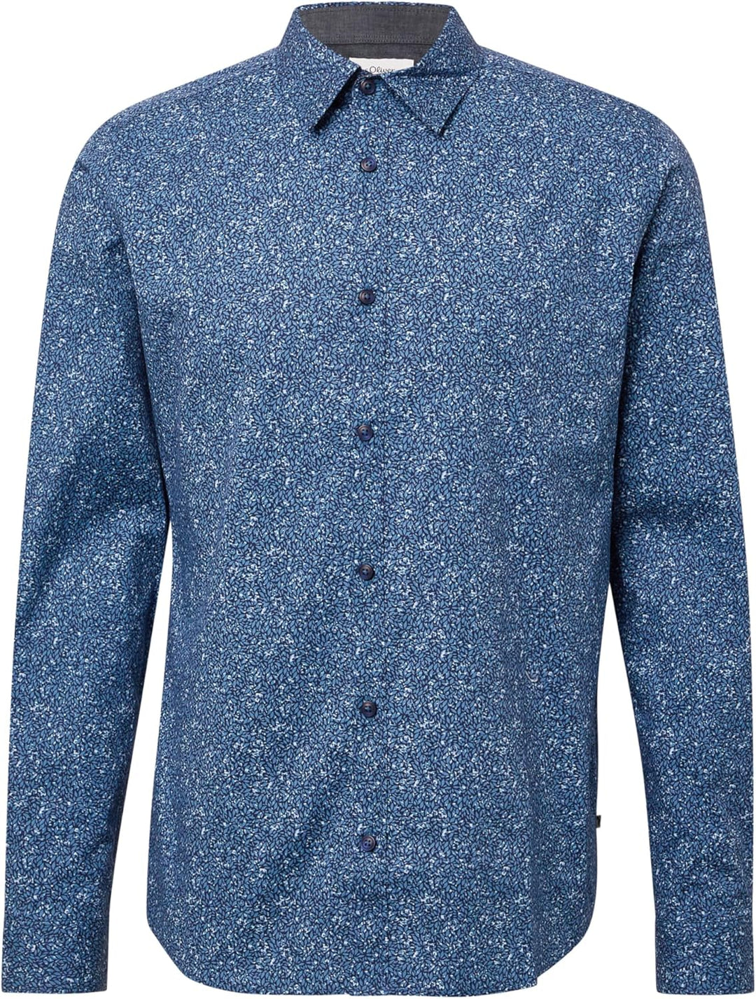 s.Oliver Slim Fit: Hemd aus Baumwollstretch mit All-over-Print M 58a0_tiefblau, M 58a0_tiefblau