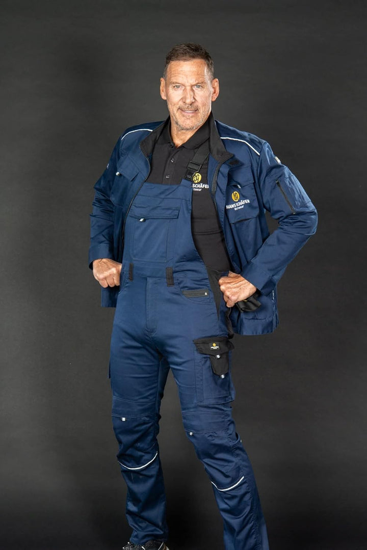 Hans Schäfer Workwear HSW Professional – Latzhose für Herren – Lange Arbeitshose mit Knietaschen – B