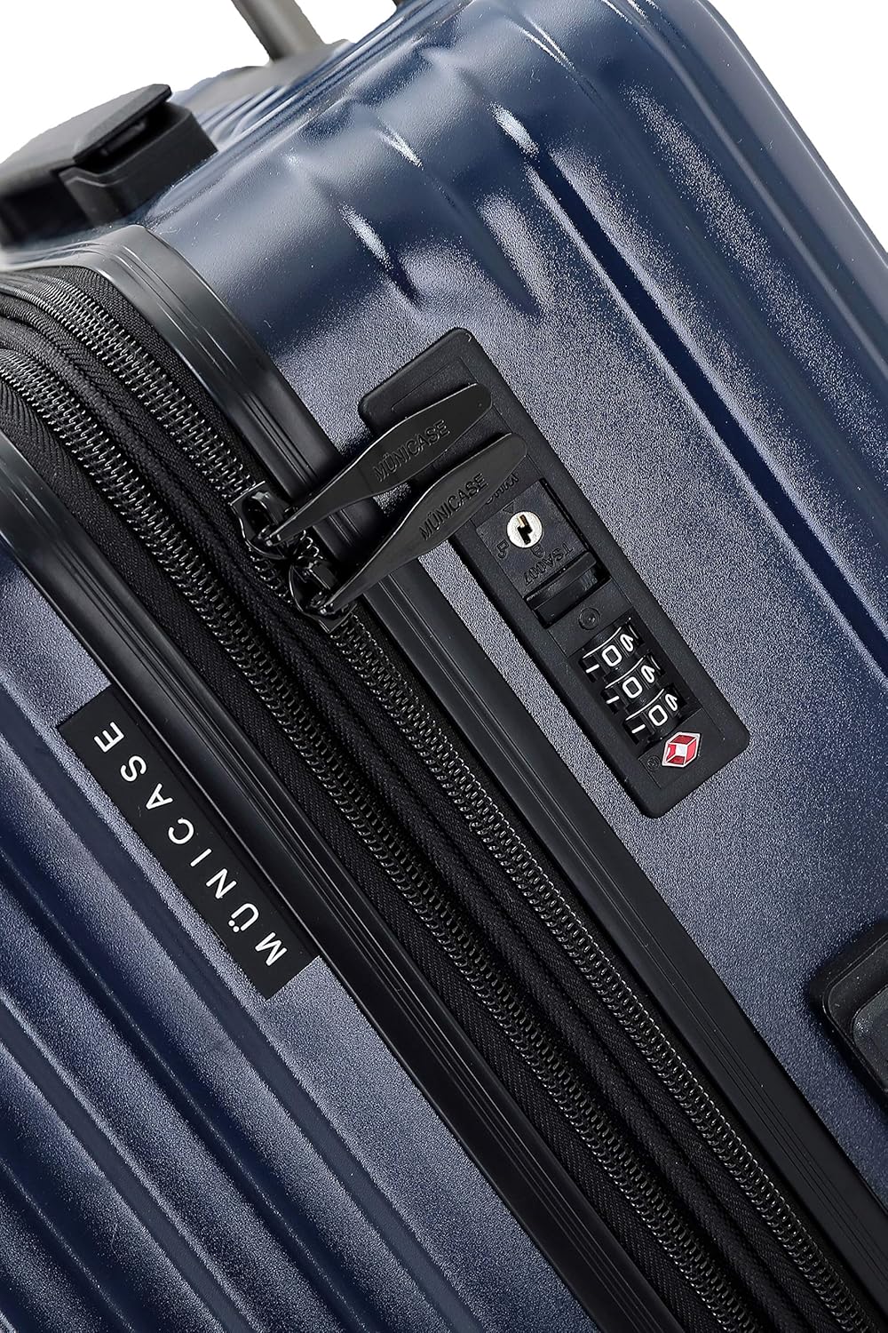 Münicase M816 TSA-Schloss Koffer Reisekoffer Trolley Kofferset Hardschale Boardcase (Dunkelblau, Gro