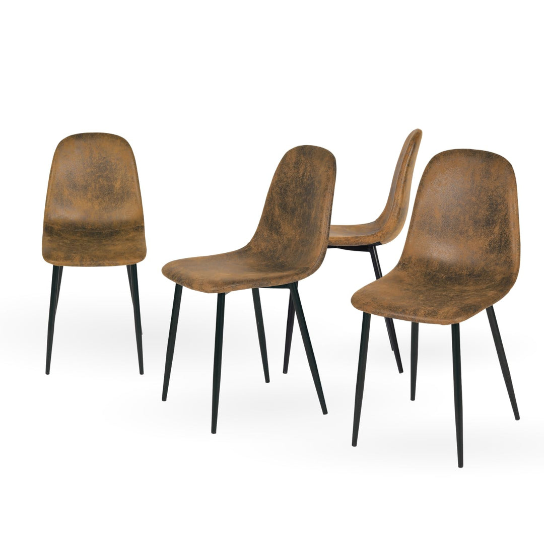 Homy Casa 4er Set Esszimmerstühle Scandinavian Vintage Künstlich Wildledersitz mit Stahlbeinen in Sc