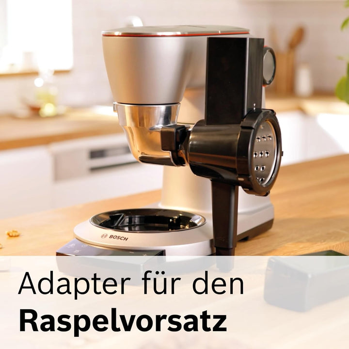 Bosch Adapter MUZ9AD1, passend für Bosch OptiMUM: Fleischwolf, Trommel-Schnitzelwerk und Profi-Pasta