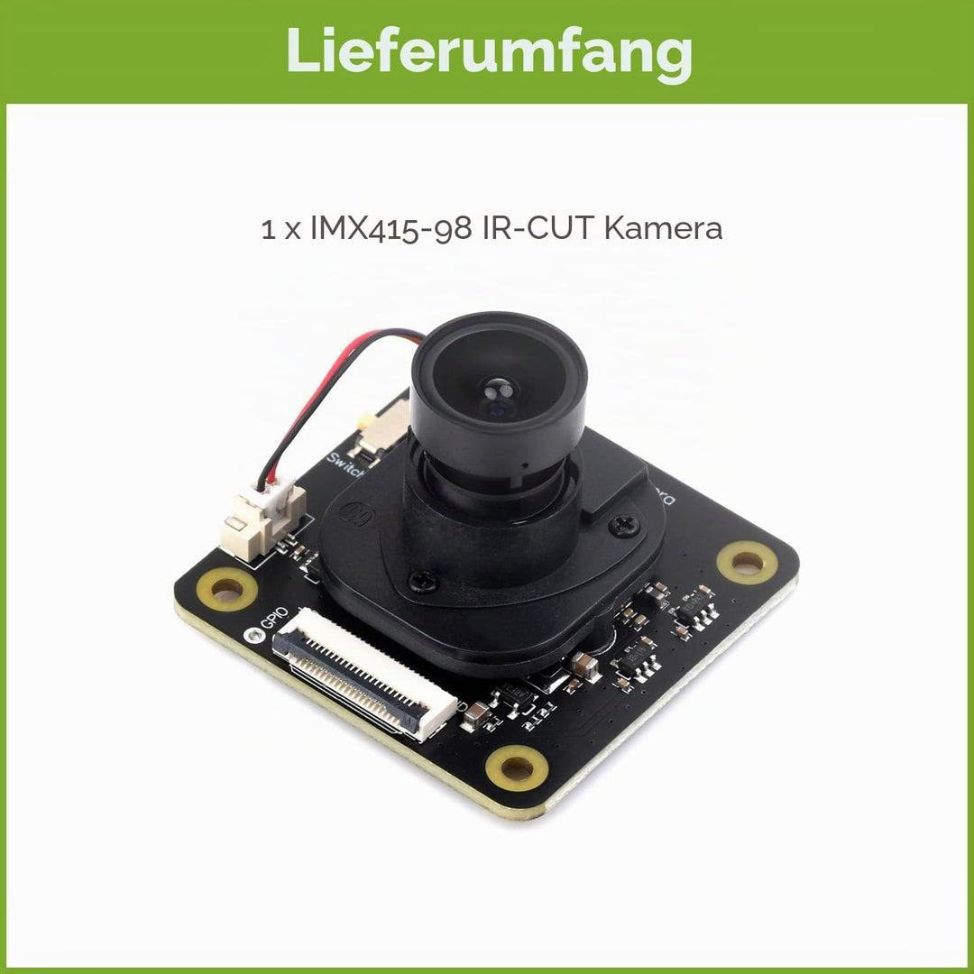 Waveshare IMX415 8MP Camera Module, Adopts IMX415 Sensor Chip with 98° Wide Angle Lens, Good Low Lig