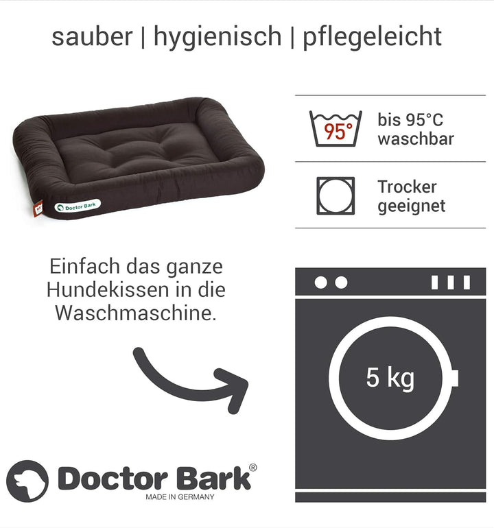 Doctor Bark Hundekissen - orthopädisches Hundebett, 95°C waschbar, hygienisch, robust &amp; bequem (S -