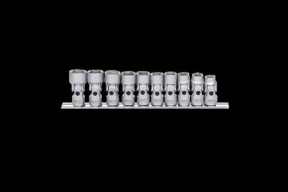 KS Tools 917.3940 3/8" CLASSIC Sechskant-Stecknuss-Satz mit Gelenk, 10-tlg.10-19mm