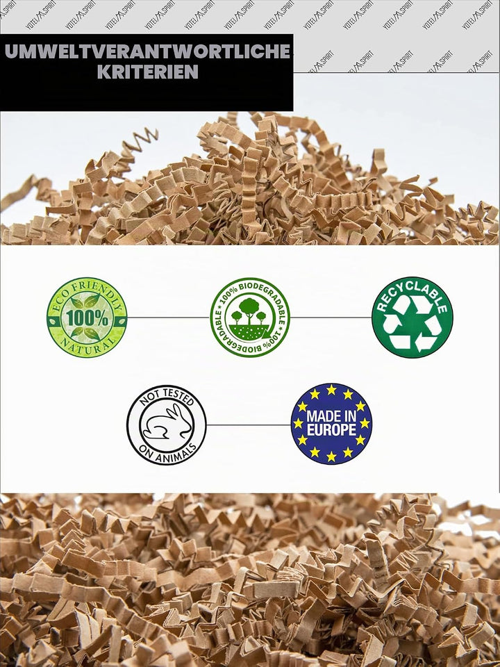 YOTEI SPIRIT® 500g Geschreddertes Kraft Papier für Geschenkbox – Füllmaterial für Pakete, Körbe, Box