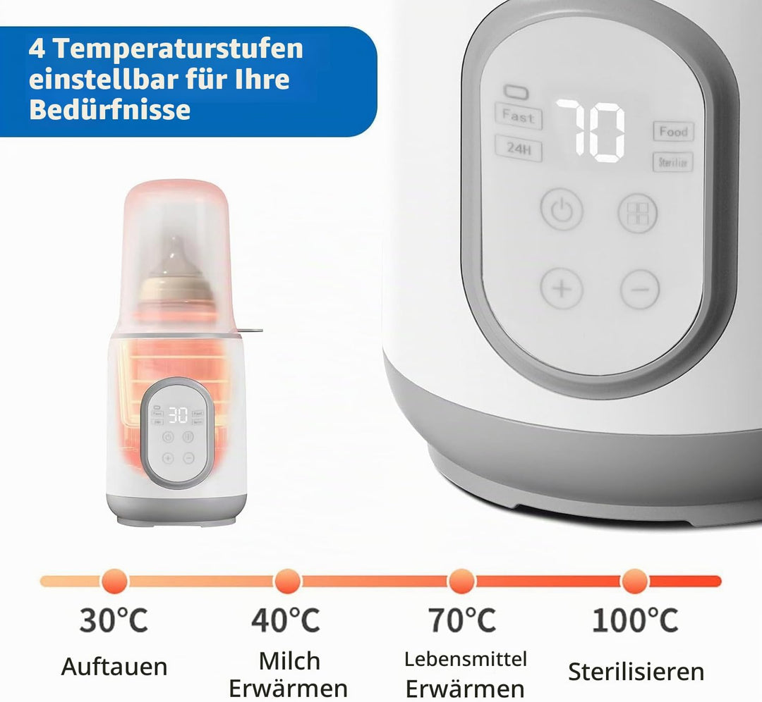 Flaschenwärmer 8- in- 1 Schneller Babymilchwärmer Tragbarer Babyflaschenwärmer mit Zeitschaltuhr Aut