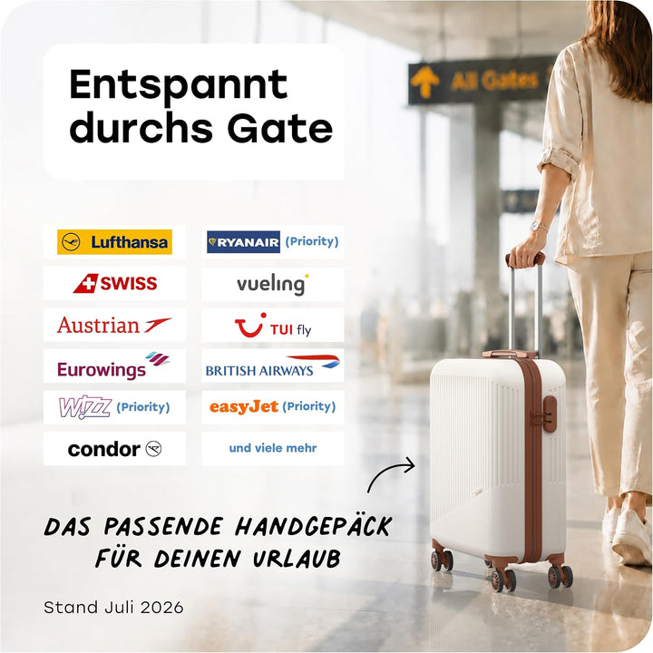 Travelite Handgepäck Trolley klein, Bali, 55x39x20 cm, 2,5 kg, Kratzfeste Hartschale, mit 4 Doppelro