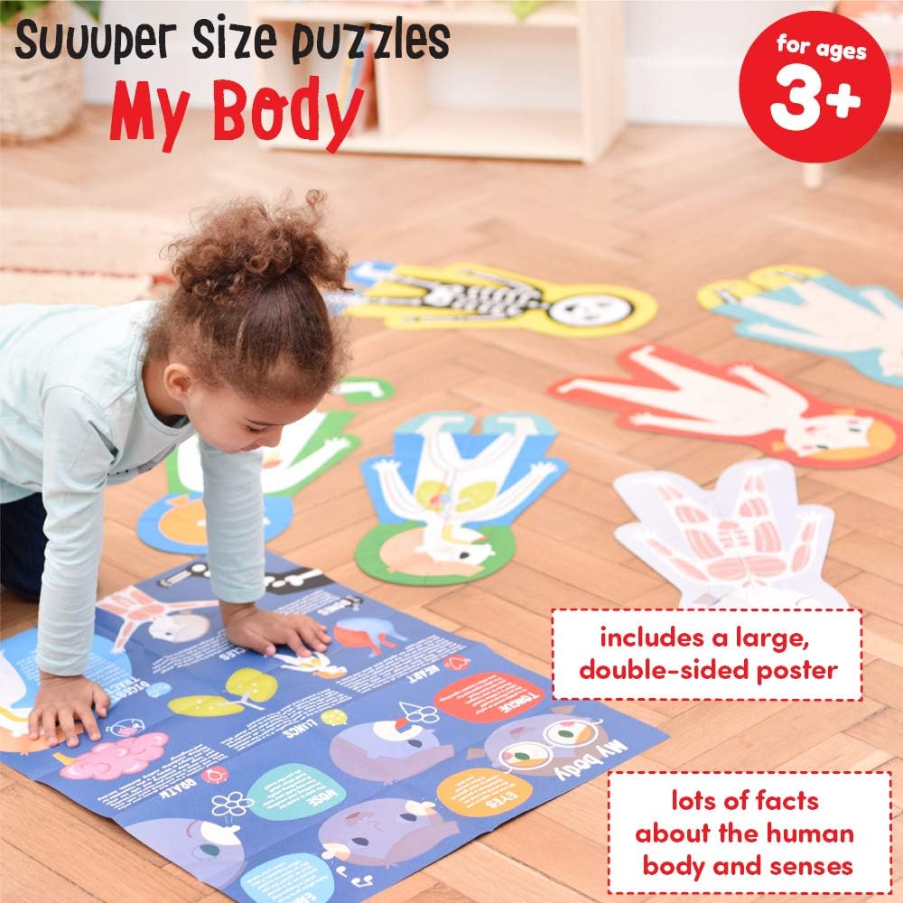 Banana Panda - Suuuper Size Puzzles My Body - Set mit 6 grossen Bodenpuzzles zum Lernen für Kinder a
