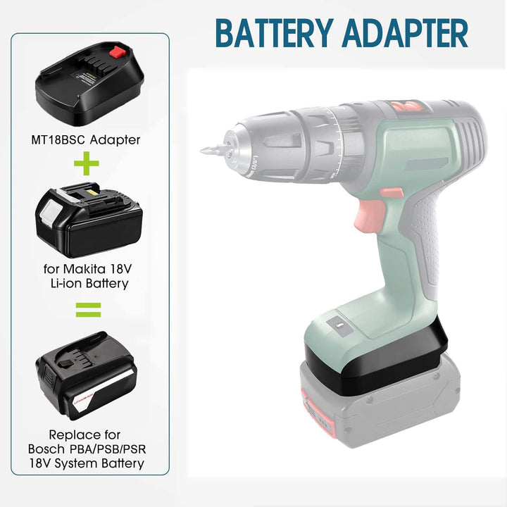 MT18BOSC Akku Adapter für Makita auf für Bosch Haus und Garten Grün Werkzeug, Adapter für Makita 18V