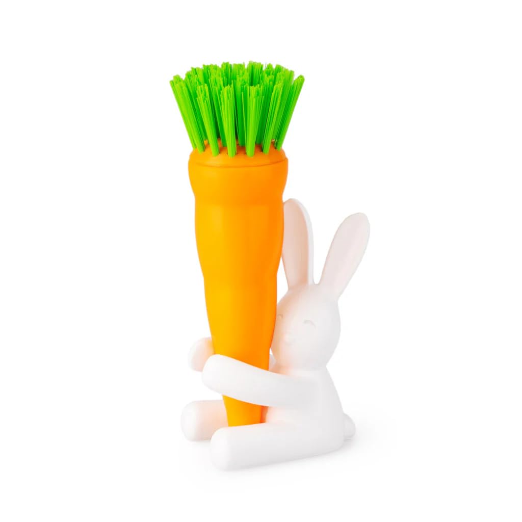 Balvi Spülbürste Bunny Bürste in Form Einer Karotte und Halter in Form eines Kaninchens. Geeignet fü