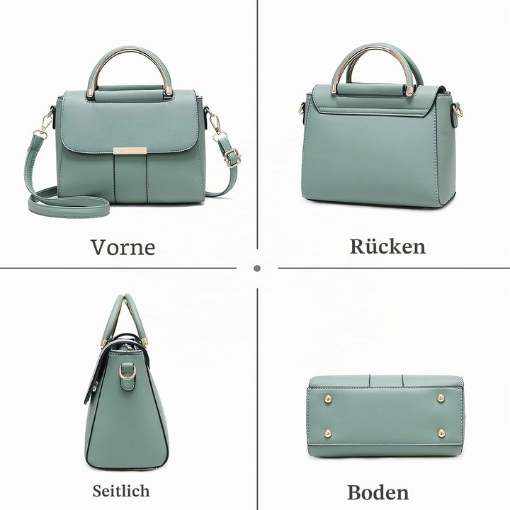 PORRASSO Damen Schultertasche Mode Handtasche PU Leder Top Griff Tasche Umhängetasche Schöne Henkelt