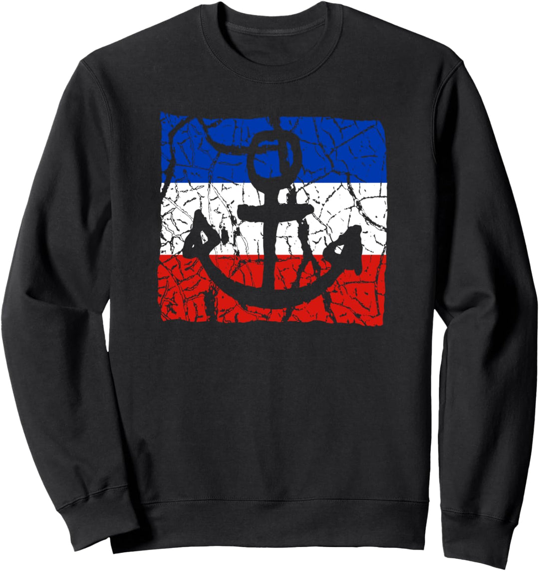 Anker mit Schleswig-Holstein Flagge VINTAGE Sweatshirt