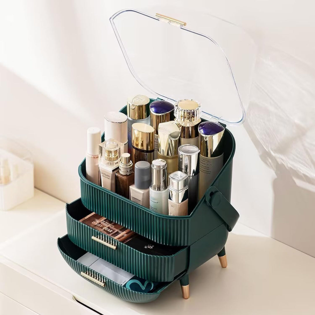 Make Up Organizer, Kosmetik Organizer mit decke, Wasserdicht Staubdicht Hautpflege Organizer für Bad