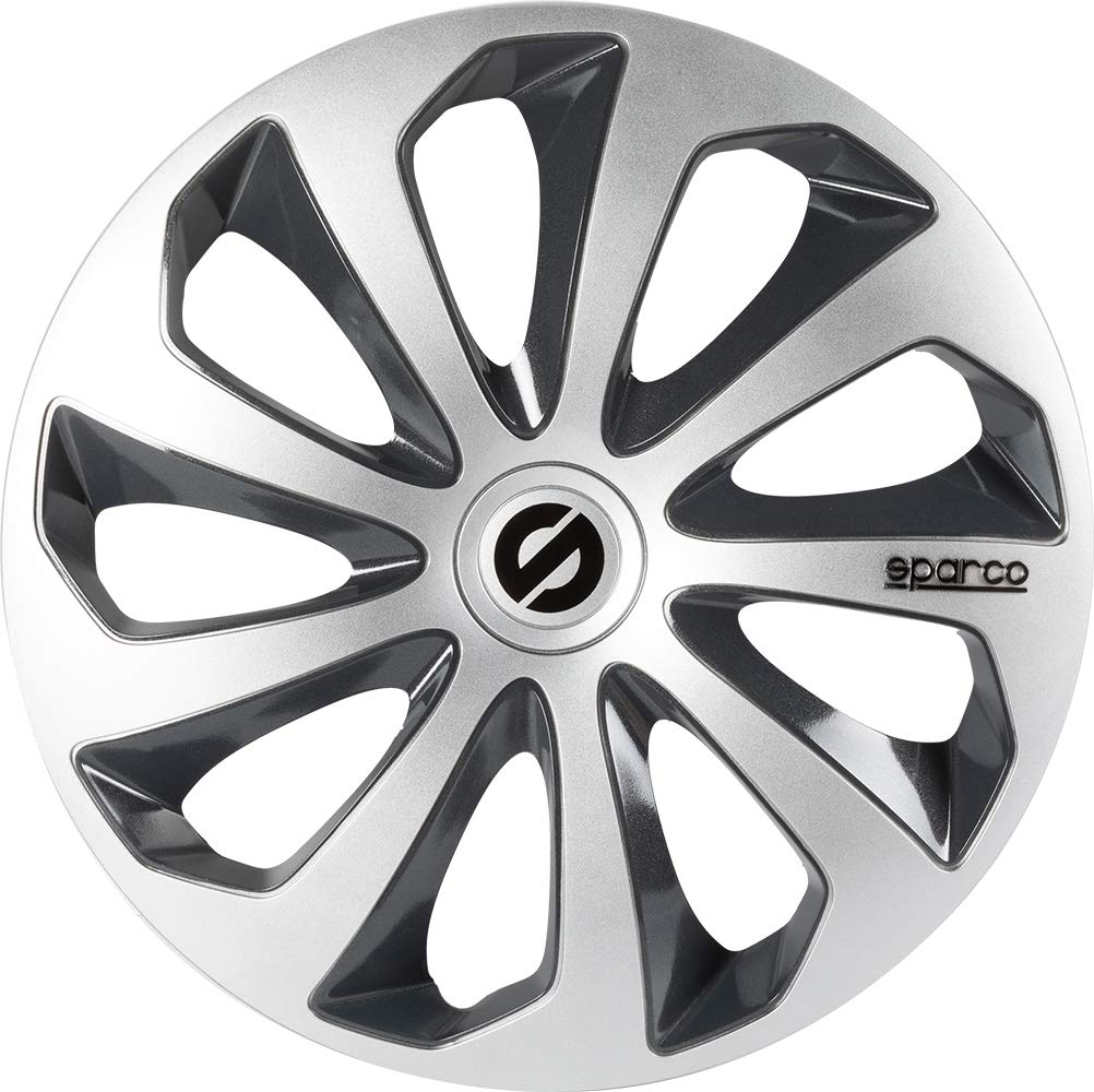 SPARCO SPC1473SVGR Sicilia 4 Stück Radzierblenden, Silber/Grau, 4 Stück, 14" 14" Silber/Grau, 14" Si