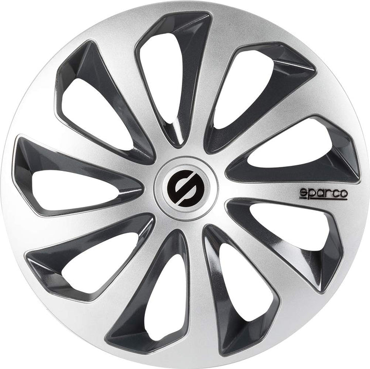 SPARCO SPC1473SVGR Sicilia 4 Stück Radzierblenden, Silber/Grau, 4 Stück, 14" 14" Silber/Grau, 14" Si