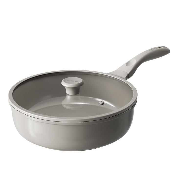 Redchef Keramik Schmorpfanne 28cm mit Deckel Hoher Rand, Antihaft Bratpfanne Induktion, Sauté Pfanne
