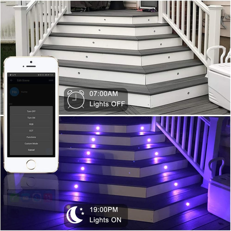 20er Bluetooth RGBWW Led Bodeneinbauleuchten Aussen, Ø31mm Dimmbar Led Bodeneinbaustrahler Bodenspot