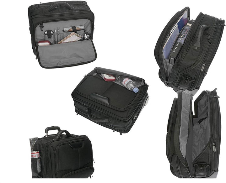 Pilotentrolley Pilotenkoffer Aktentrolley Aktenkoffer Koffer Trolley 47 cm Schwarz Dermata Bowatex