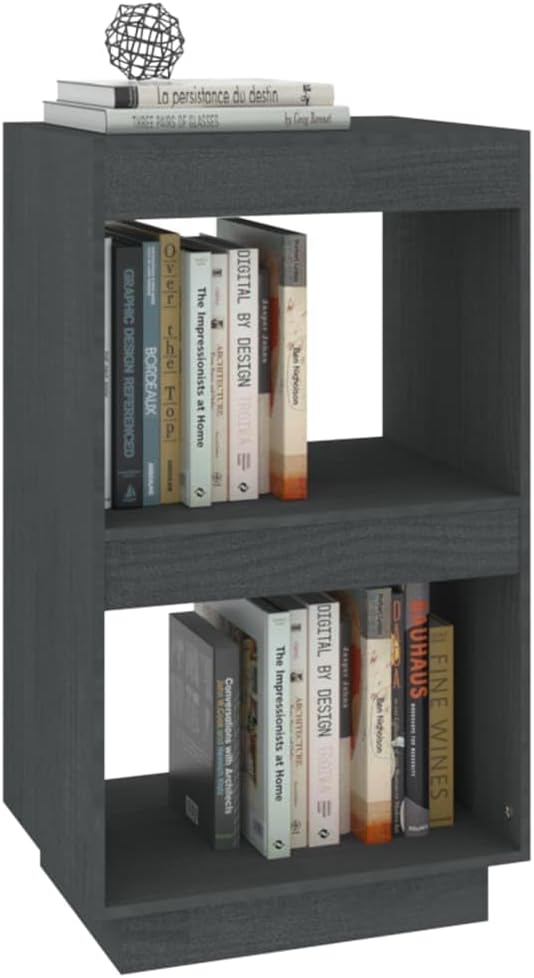 ZQQLVOO Bücherregal Grau 40x35x71 cm Massivholz Kiefer, Aufbewahrung DVD + CD-Regal, Raumteiler für