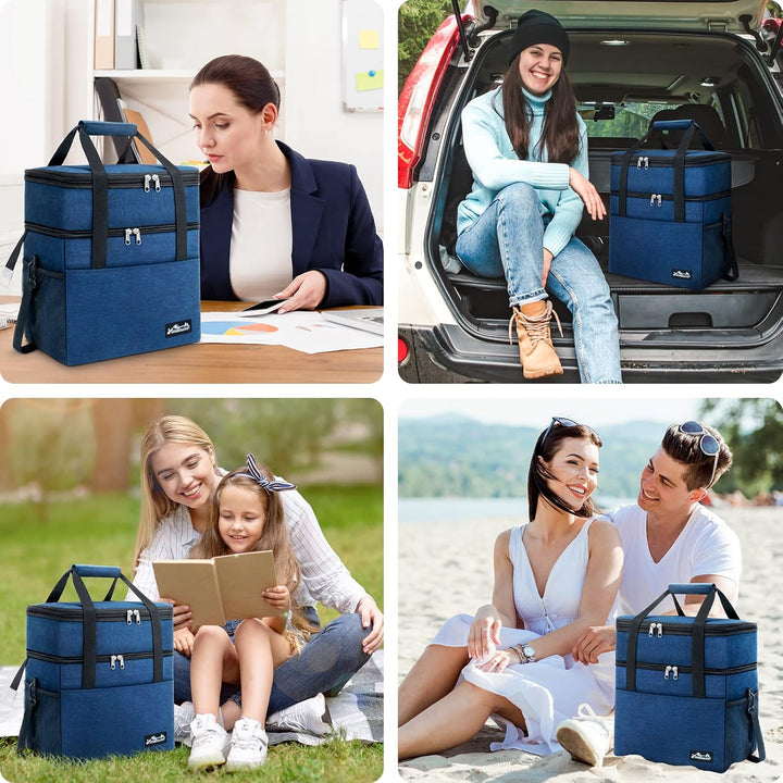Viedouce Kühltasche 21L, Erweiterbar Isolierte Picknicktasche für Männer Frauen, Doppelte Fächer Was