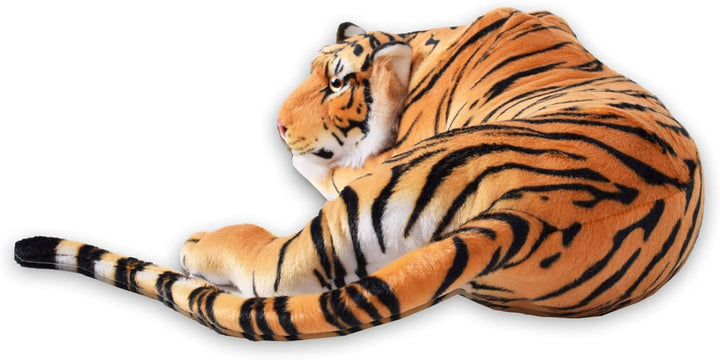 TE-Trend XXL Plüschtier Tiger Kuscheltier Stofftiger lebensechte Raubkatze liegend Dschungel Steppe