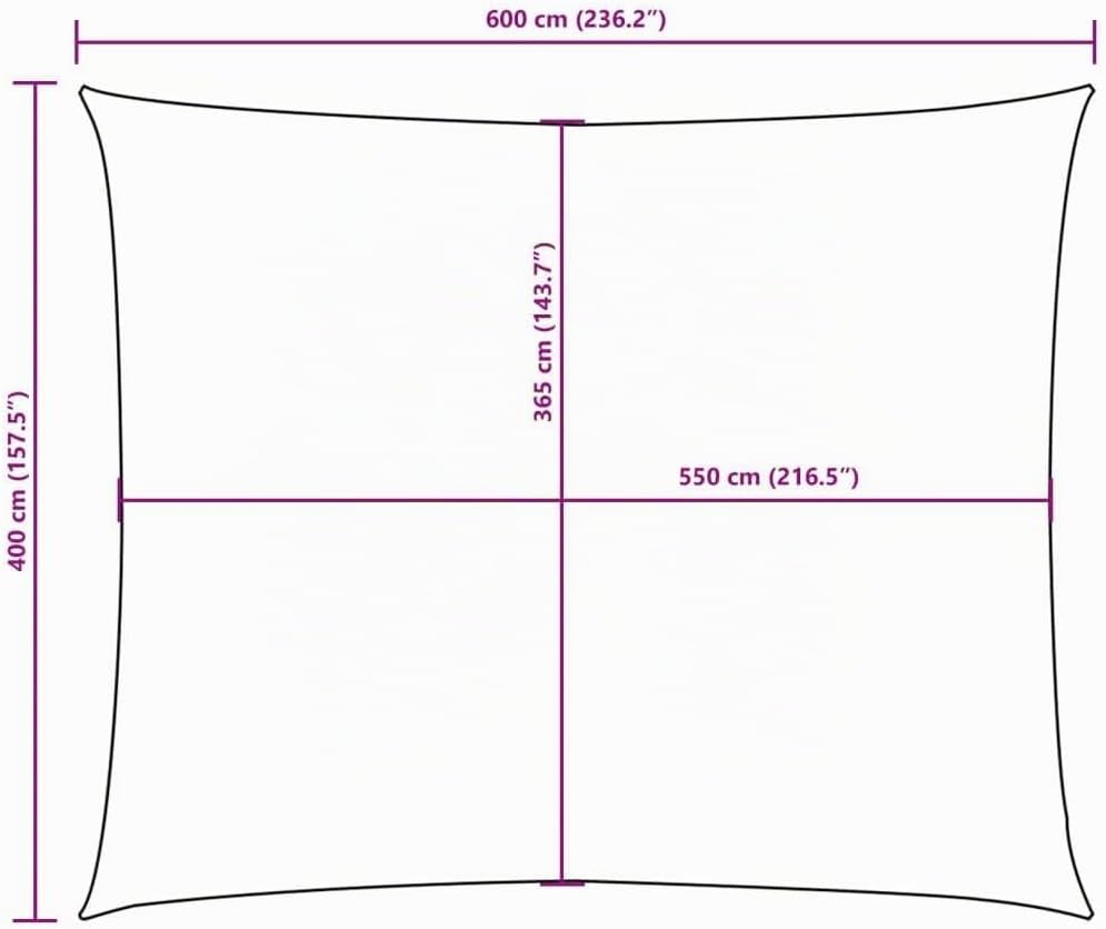 vidaXL Sonnensegel Rechteckig 4x6m Anthrazit Garten Sonnenschutz Beschattung 4 x 6 m Anthrazit, 4 x