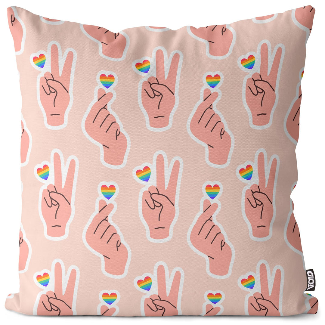 VOID Peace Pride Herz Kissenbezug Kissenhülle Polyester wasserfest Outdoor Indoor, Kissen Grösse:80