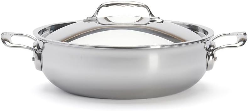 De Buyer - Servierpfanne AFFINITY aus mehrlagigem Edelstahl - mit Deckel - 28 cm Durchmesser - 3754.