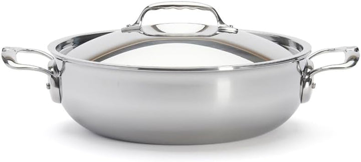 De Buyer - Servierpfanne AFFINITY aus mehrlagigem Edelstahl - mit Deckel - 28 cm Durchmesser - 3754.