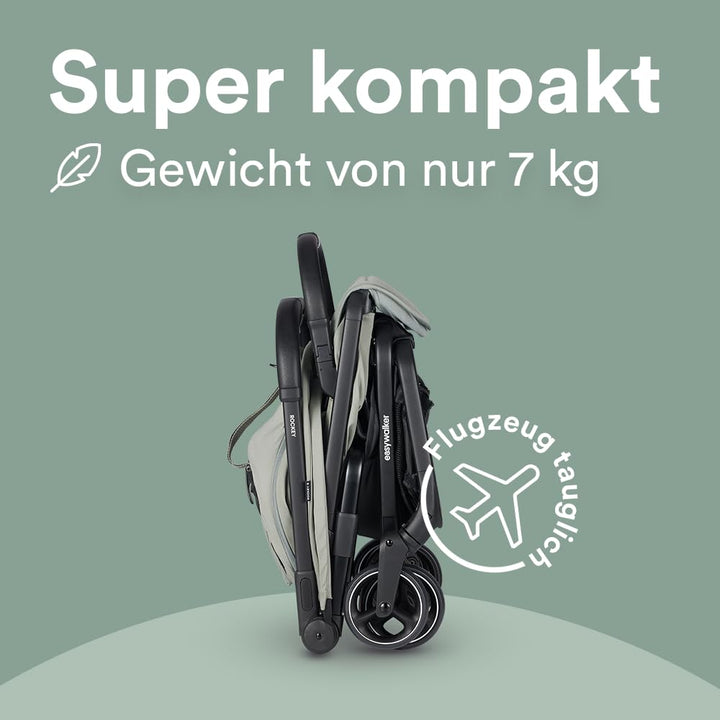 Easywalker Rockey S Reisebuggy & Kinderwagen 0-22 kg, Cabin Size, Automatisch Faltbar, Leicht & Komp