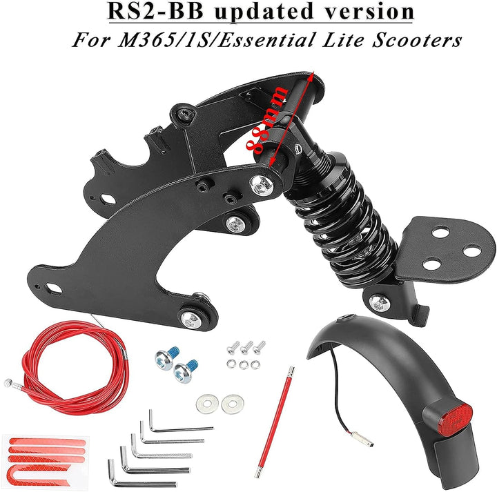 Fututech Kit Aufhängung hinten für Elektroroller für Xiaomi M365 1S Pro Pro2 Essential Lite Stossdäm
