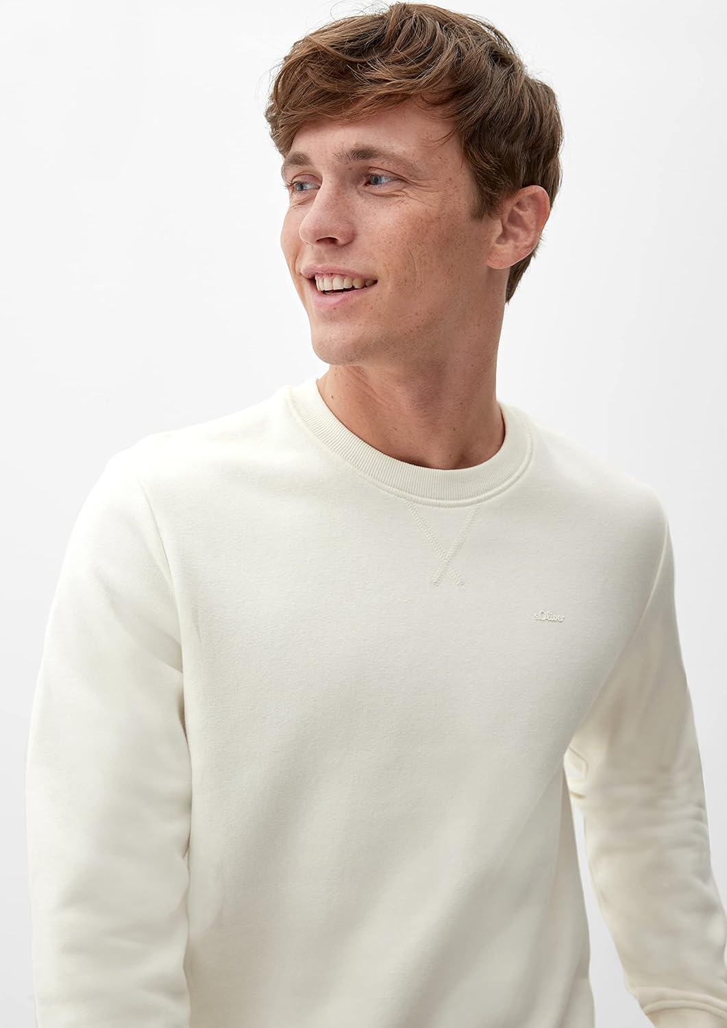 s.Oliver Herren Sweatshirt Langarm XXL Weiss, XXL Wei&#xDF;