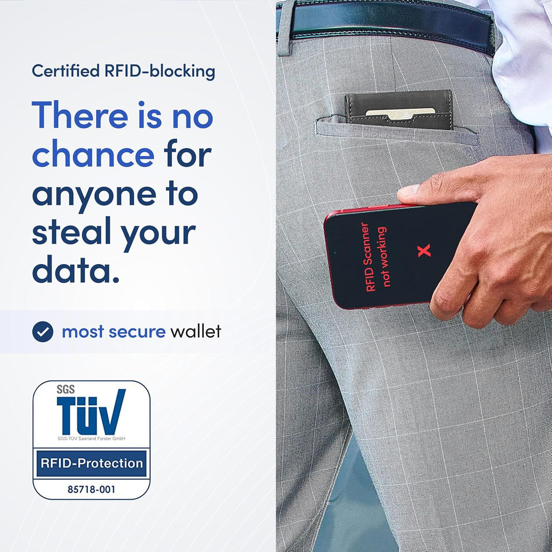 TRAVANDO Austin Herren Slim Wallet mit Geldklammer RFID-blockierendes Bifold Kreditkartenetui für Mä