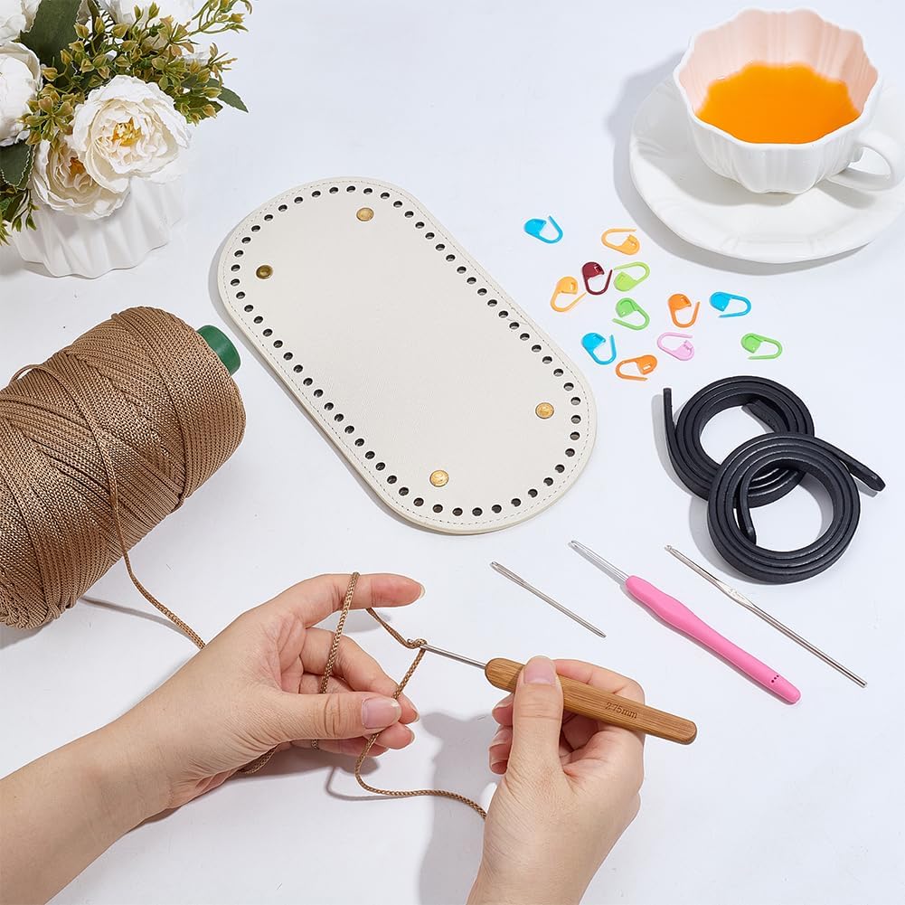 WEBEEDY Häkelbeutel Set Für Erwachsene Anfänger Häkel Taschen Set Mit Video Tutorials Lederbasis Und