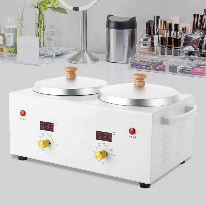 Doppel-Wachswärmer für Haarentfernung 2x600ml LED-Display 20-120℃