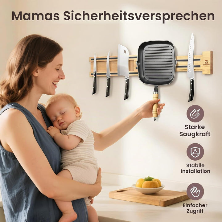 Erweiterbar Magnetleiste Messer mit Extra Starkem Magnet, von 40 bis 80cm Messerhalter Magnetisch Ho