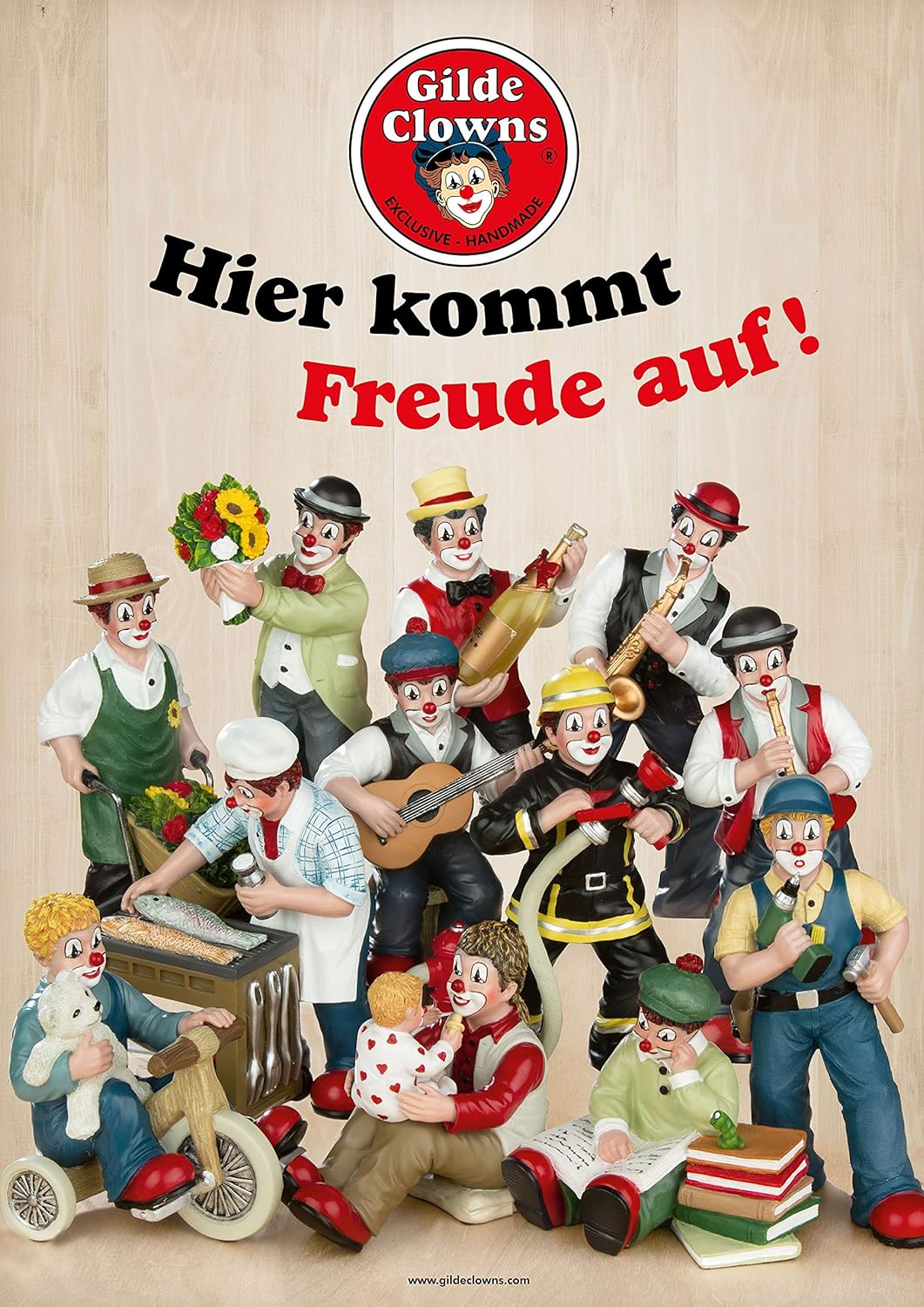 Gildeclown Florian - Gilde Figur Clown als Geschenk in Geschenkkarton H 15 cm 05 Gildeclown - Floria