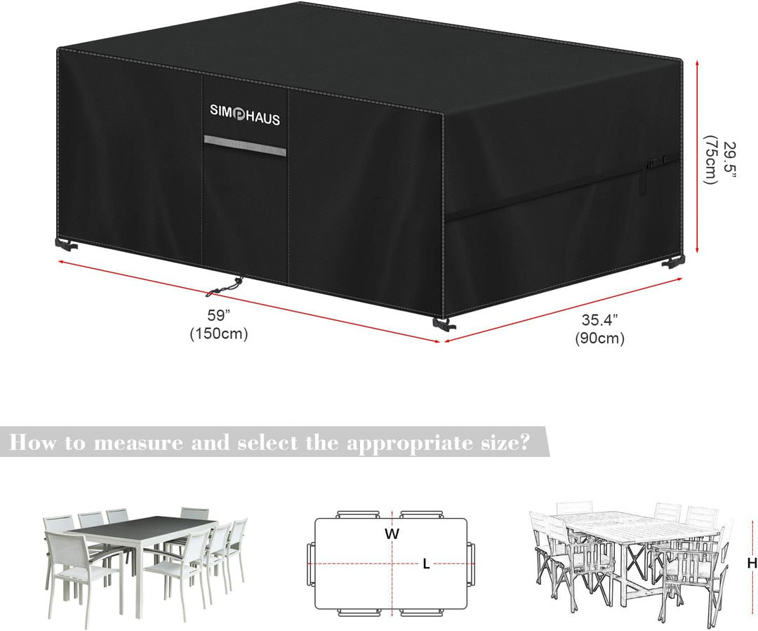 Abdeckhaube Gartentisch Abdeckung Gartenmöbel 150x90x75cm | Schutzhülle Gartenmöbel Abdeckung für Lo